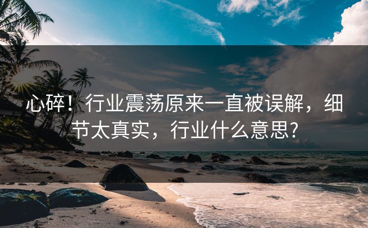 心碎！行业震荡原来一直被误解，细节太真实，行业什么意思?