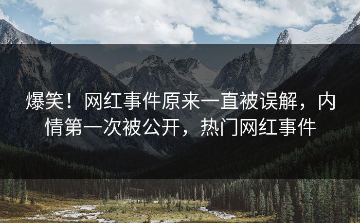 爆笑！网红事件原来一直被误解，内情第一次被公开，热门网红事件