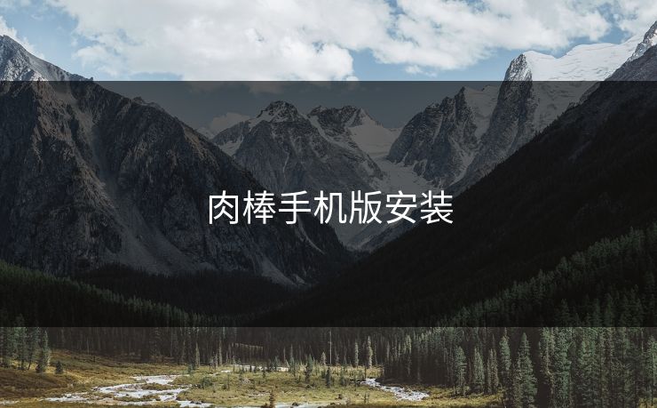 肉棒手机版安装